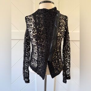 NWT Lace and Faux Leather zip up Top / Jacket